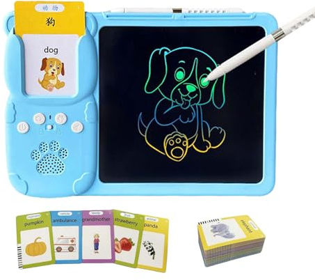 Schede linguistiche 2 in 1 - Giochi di vocabolario tascabili, Schede di esercitazione audio, Tavoletta da disegno Ausilio per l'apprendimento avanzato | Comunicazione Crescita Cognitiva Risorsa per ne