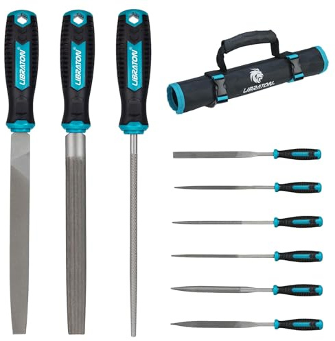 LIBRATON Juego de Limas de Metal 9PCS, con Limas de Aguja