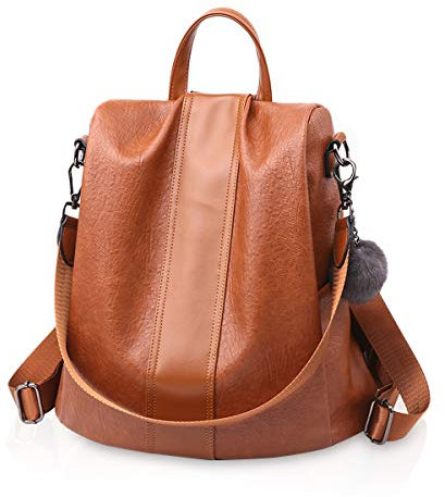 NICOLE & DORIS Rucksack Damen Anti Diebstahl Rucksackhandtaschen Große Kapazität Rucksack Schultertasche PU Leder wasserdichte Rucksäcke Schultasche Reiserucksack