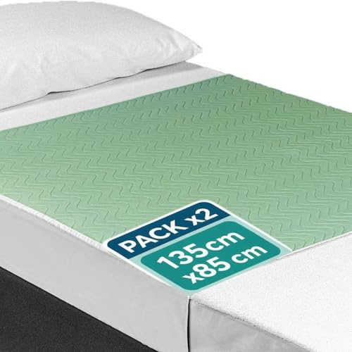 OrtoPrime Pack 2 Alèses Lavables 135cm avec Ailes - Alèses Bébé Absorbantes 3,15 litres m2 - Alèse Absorbante Lavable pour Maisons, Hôpitaux et Gériatriques - Plus de 200 Lavages.