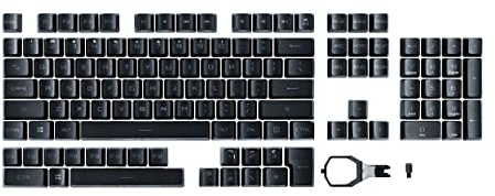 ASUS ROG RX PBT Tastenkappen-Set, hochwertige, langlebige PBT-Material Tastenkappen mit verkürzten Schäften und mittelhohen Profilen, bietet bessere klick-Stabilität und längere Lebensdauer