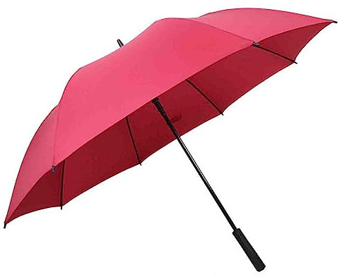PRUJOY 53 Zoll extra großer Golfschirm mit geradem Griff und windbeständigem Business-Regenschirm für Herren mit langem Griff (Red)