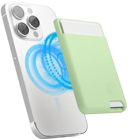 elago Porte Cartes Magnétique 2 Cartes Compatible avec MagSafe, Compatible avec iPhone 16/15/14/13/12 Séries - Portefeuille Sécurisé pour Téléphone, Protection Contre Rayures et Dommages (Pastel Vert)