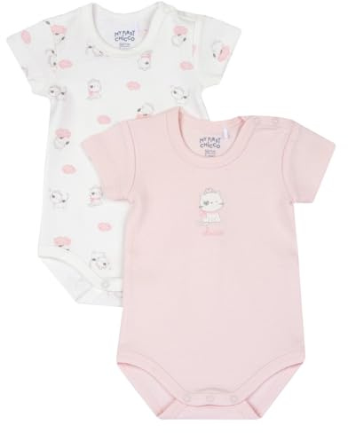 Chicco Body In Cotone, A Manica Corta, Apertura Entrogamba, Pigiamino per bambino e neonato Unisex - Bimbi 0-24, Rosa, 9 mesi