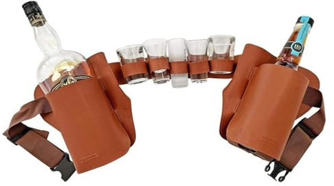 Beer Can Holder Belt | Beer Holder Belt with Adjustable Waist Strap | Beer Holster, Beer Bottle FannyPack, Beer Soda Belt Holster Beer Belt, Bottle Holders Drink Can Holder Waist Pack Bag