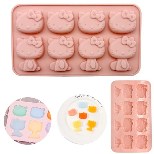 Kitty Silikonform, Kitty schokoladenform, 2PCS Fondant Formen, Kitty giessform silikon, Backformen, Keksform, für DIY, Dessert, Kerzen, Cake Dekoration von Kinderpartys