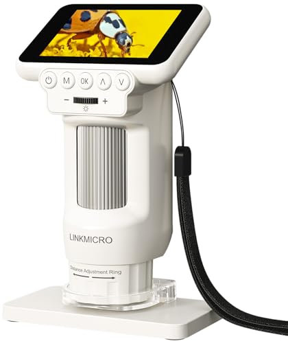LM013 Mikroskop für Kinder und Erwachsene, tragbares Mikroskop-Set für Kinder von 8–12 Jahren, tragbares Mini-Taschenmikroskop für Kinder mit 2,8-Zoll-Bildschirm, USB-Mikroskoplupe mit 8 LED-Leuchten