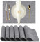 Tischsets Abwaschbar 6er Set, Platzsets Abwischbar Leinen Hitzebeständig Platzdeckchen rutschfest Doppelseitigen Tischuntersetzer Tischsets Stoff, Dunkelgrau