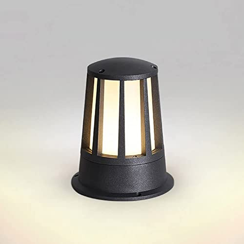 Luz de poste de jardín Portal de lámpara de pilar retro, Luces de poste vintage Cilíndricas al aire libre Impermeable LED Tapa de valla Luces de pilar de aluminio para 4x4 Farol de poste en patio,