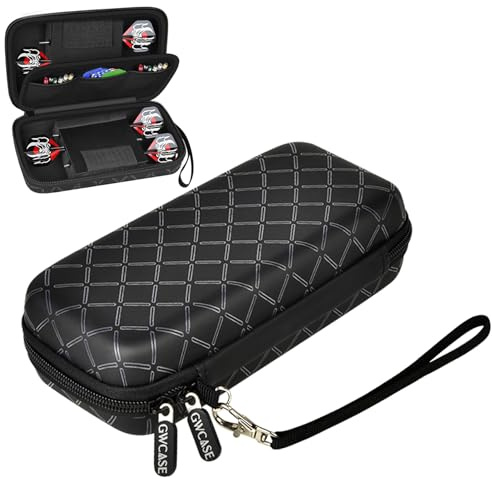 GWCASE Dart Case for 6 Steel and Soft Tip Darts, Upgraded Darts Carrying Storage Holder Fits for Dart Tips, Shafts and Flights and Extra Accessories, Rhombus(Box Only)