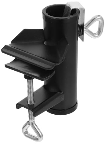 CLISPEED Support De Parasol De Jardin Réglable Pince Solide Anti-Vent pour Plage Balcon Patio Fixation Portable Facile à Installer pour Table Extérieure