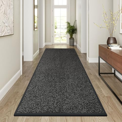 KMVIZI Tappeto Cucina Antiscivolo Lavabile, 50x180cm Tappeto Cucina Resistenti, Passatoia Assorbente in Gomma, Runner Facile da Pulire, per Sala da Bagno, Disimpegno, Pranzo, Lavanderia, Grigio
