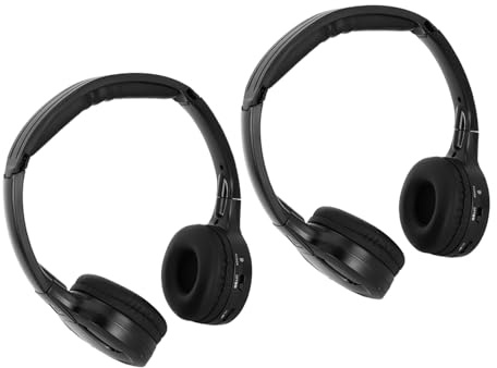 Ejoyous Auricular Inalámbrico con Silencio Automático, Calidad de Sonido Transparente, Diseño Portátil Plegable, Diseño Ergonómico, Auriculares DVD de Automóvil Infrarrojos para Automóvil,