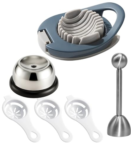 6 Stück Eierschneider Set, 1 Eieröffner Und 3 Eiertrenner, 1 Edelstahl Eierköpfer Und 1 Eierstecher Eipicker, Ideal Für Küche, Frühstück Und Esszimmer (Spülmaschinenfest)