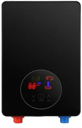 Calentador de agua instantáneo de 7000 W con pantalla LCD, termostato de inducción, inteligente, táctil, montado en la pared,con buen aislamiento(Nero)