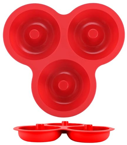 Générique Silikonmunkform | 3 non-stick-formar - tvättbara donutformar och bagelformar i diskmaskin - för kakor mellanmål, matlagning frukost, födelsedagsfester