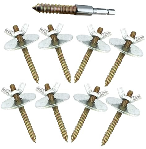Gatuida 9pcs Bird Cage Accessory Set with M5*50 Screws Gaskets and Dual-head Threaded Fixings for Bird Perch and Hamster Springboard Metal Hardware and Cage Fittings