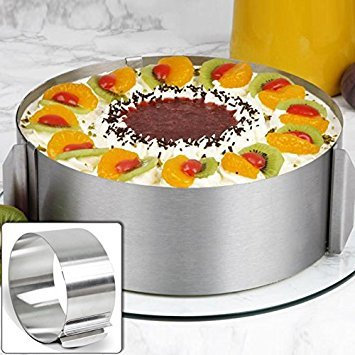 Anello per Torte Regolabile - Stampo Torta, Tortiera16-30cm Apribile, Acciaio Inox Stampi per Torte, 6 a 12 Pollici Regolabile Coppapasta per Dolci, Anello per Torte, Anello Microforato Crostata
