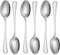 AEX Premium Table Spoons, Stainless Steel Spoon Set of 6, Round Edge & Mirror Polished, Dishwasher Safe, 20.5cm.[Silver]