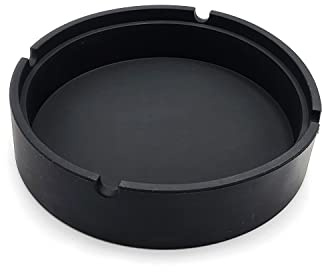 LARGE 12.8cm BWD AshTray Silicone Mould Black Round Shape Cigarette Ash Tray Holder Tobacco Indoor Outdoor Pubs Bars Use