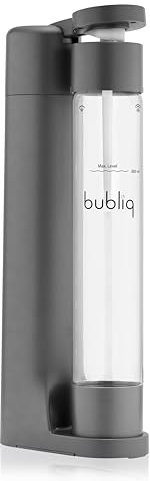 bubliq Wassersprudler, Matt grau, mit Co2-Zylinder und 1 l Flasche, minimalistisches Design, sparkle anything