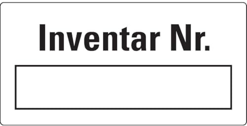 Dreifke® Inventaretikett Inventar-Nr., mit Beschriftungsfeld, weiß, ökologische Folie, 40x20mm, 16 Stk.