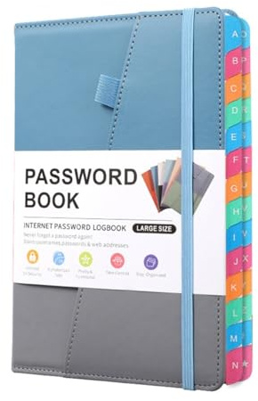 Carnets d'Adresses - Carnet Repertoire Alphabetique,Carnet de Mots de Passe avec onglets alphabétiques pour Personnes âgées,Format A5,Durable et Facile à Utiliser,Cahier Repertoire（Multicolore）