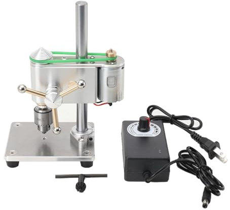 SUDEG Säulenbohrmaschine Mini-Bohrmaschine, Tischbohrmaschine Drehzahlreglung Bankbohrmaschine,Tragbare Elektrische Bohrmaschine für Metall-Holz-Schmuck-DIY, Spannbereich: 0,3-4mm