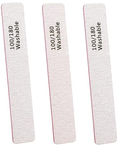 3 Stk. rosa rechteckige waschbare Nagelfeilen, professionelle beidseitige Schmirgelbrett, für die Bearbeitung natürlicher Nägel und Kunstnägel.