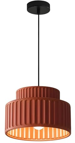 KCO Lampadario a sospensione rosso, diametro 23 cm, per sala da pranzo e isola della cucina, altezza regolabile 150 cm, lampada a sospensione E27, moderna