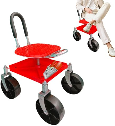Sgabello da giardinaggio pieghevole da giardino, con supporto posteriore, capacità di carico 150 kg, sedia da prato per esterni, potatura di rami, trapianto di piante