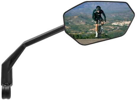 ROCKBROS Bike Mirror 360°Adjustable Bike Mirror for Handlebars HD Glass Lens Anti-glare Rotatable Bar End Rear View Mirror for Bike Ebike Motorcycle (Nylon - Right)