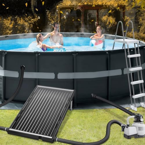 UISEBRT Solpoolvärmare Solpanel 15 l vatteninnehåll Solpoolvärmare 111,5 x 66 x 35 cm för varmvatten Pool, utomhusdusch, trädgårdsdusch