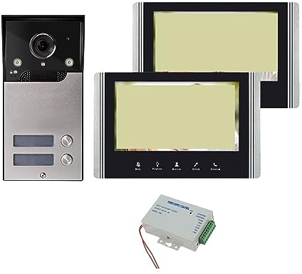 4-tråds 7-tums Lägenhetsbyggnad Videointercom Videodörrklockkamera Med 2/3/4-knappar For Familjens HD-videodörrtelefonsystem Tydlig Display Skydd Alla Väder(V7022B-MAS-2)