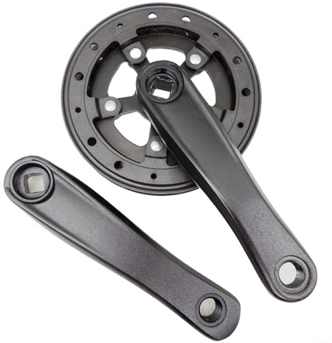 TONIXY Juego de bielas de bicicleta de aleación de aluminio de 140 mm, cuadrado, cónico, ligero, 28T, 30T, 32T, para bicicletas plegables, jóvenes, color negro, diseño compacto, ajuste seguro (28T)