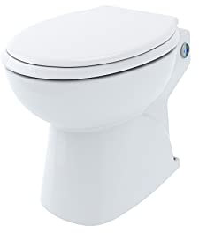 Aquacompact Silence - WC Broyeur Silencieux, Double Chasse Éco, Cuvette Anticalcaire, Abattant Antibactérien Frein de Chute, Relevage 3m Vertical, 40m Horizontal, 500W, Fabrication FR, Garantie 2 Ans