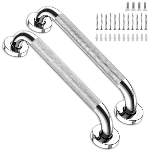 2 Stücke Halte Griff Edelstahl Rutschfest, Haltegriff für Das Badezimmer, Handlauf für Treppen, Hakengriff, Haltegriffe für Senioren Dusche, Griffe & Halterungen,Haltegriff Dusche