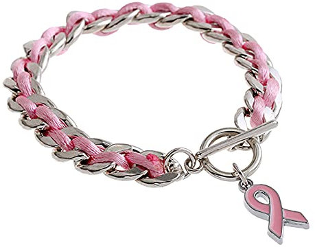 Octobre Rose 2024 - Bracelet Ruban Rose Significatif pour la Lutte Contre le Cancer du Sein - Accessoires et Déco