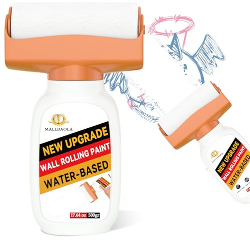 Peinture Blanche Mur, 500g Peinture Blanche, Retouche Peinture Blanc Mur avec Brosse Roulante, Peinture Blanche Mur et Plafond à Séchage Rapide, Convient Aux Grandes Surfaces De Plaques De Plâtre