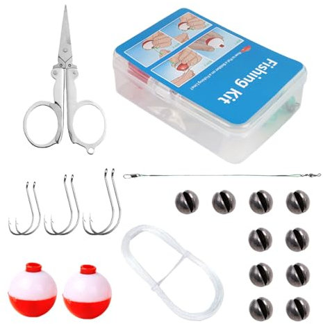 Kleines Angelset, Survival-Angel-Set, 24-teiliges Forellen-Angelset, tragbares Ausrüstungszubehör, kompakt, mit Tasche für Lake River Sea Kayak Boat Shore Surf Creek Beach