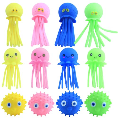12 pcs Octopus Water Balls,Pool Toys for Kids Sensory Octopus Water Bomb Splash Balls, Suitable for Children's Pool Water Play, Underwater Party Decorations, Water Party Gifts