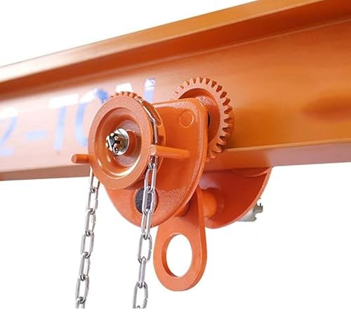Manual Chain Trolley 1/2/3/5 Ton Capacity, Adjustable Gantry Crane Trolley with 10ft Chain, Heavy-Duty Hoist Trolley for I Beams & Chain Hoists Lifting(Size:5T)