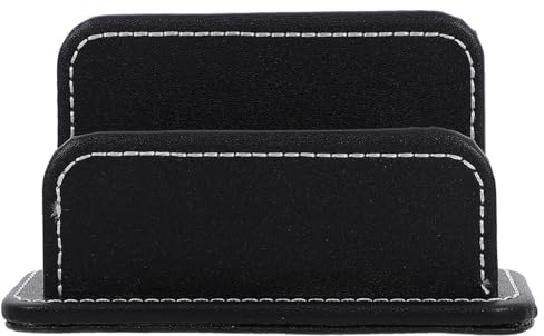 MAGICLULU Porta Biglietti da Visita in Pelle Pu Elegante, Custodia per Biglietti da Visita da Scrivania, Espositore Aziendale Compatto per Ufficio, Protezione Sicura per Colore Casuale