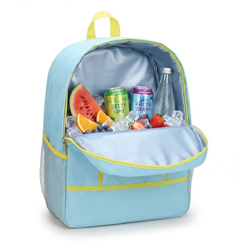 Lewenthal® kylryggsäck 19 l | Kylväska ryggsäck med isolering | För strand, picknick, festival och dagsresa | Lätt, robust och lätt att rengöra | 32 x 14 x 43 cm | blå