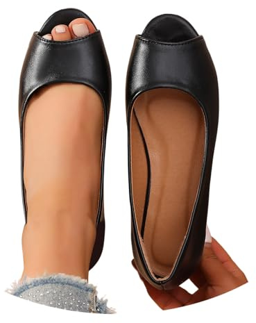 Womens Black Ballet Flats Women's Flat Shoes Ballerina Slip On Non Slip Trainers Comfortable Breathable Summer Sporty Driving Shoes Fold Up Pumps Party Summer
