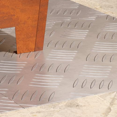 Ordellia Trappa stege fyrkantig 4 st silver aluminium 40 x 40 cm halkfri trappmatta för inomhus utomhus med repskydd och ljudisolering
