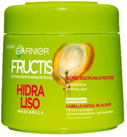 Garnier Maschera per capelli fortificante Fructis Smooth & Brilliant che leviga e nutre, con cheratina vegetale liquida e olio di argan - 320 ml