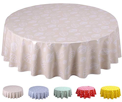 Home Direct Bordsduk vaxduk PVC rund 140 cm (140 cm blad) beige