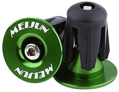 MAGT Lenkerendkappen für Fahrrad, 2 Stück, Universal, aus farbigem Aluminium, für Fahrradlenker, Bar Endgriffe, Stöpsel, Fahrradzubehör (grün)