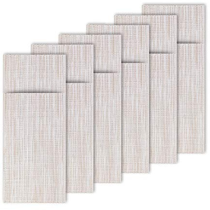 Westmark 6 Tasche portaposate, 24 x 9 cm, Materiale sintetico, Saleen Edition: Linen, Beige/Bianco, 01210004250